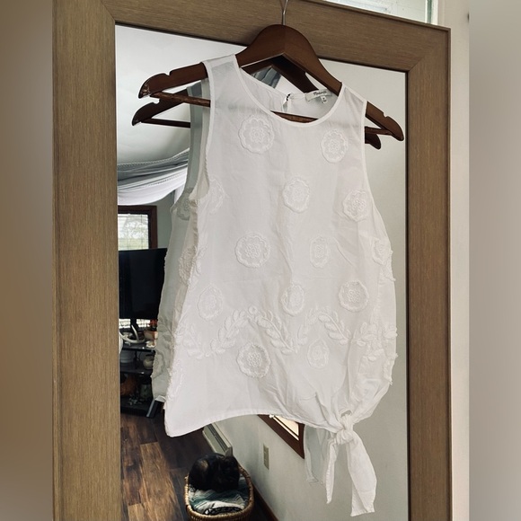 Madewell Tops - Madewell Embroidered Side Tie Tank